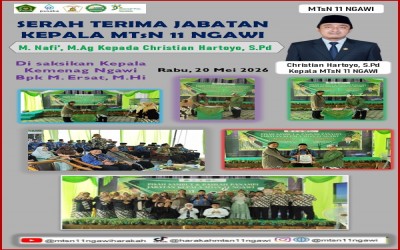 Serah Terima Jabatan dan Pasrah Panampi MTsN 11 Ngawi